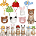8 Pcs Cat Costume Hats, Cat Costume Halloween Bunny Hat Outfit with Ears, Cute Bear Pet Hat, Funny Pet Hats for Kitten and Small Dogs Puppy Party Christmas Easter Accessory Headwear by MAQUITA