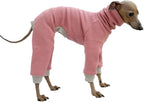 D Doggy Star Italian Greyhound Clothes Stretchy Fleeced Lining Simple Onesie Whippet for Dog Coat (XL,Simple Pink)