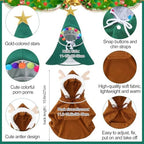 Aliceset 4 Pcs Christmas Cat Costume Reindeer Hat Cape for Cat Puppy - Image 3