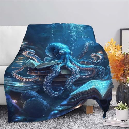 Octopus Throw Blanket Ocean Octopus Stuff Gifts for Kids Girls Boys Adults Women Man Soft Cozy Warm Plush Fluffy Fuzzy Fleece Blanket Decor 50''X60'' - Image 5