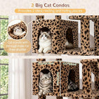Globlazer 82in Leopard Extra Large Cat Tree for Indoor Large Cats, S82 - Image 3