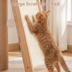 27.5" 3-in-1 Natural Pine Wood Cat Scratching Post for Small Medium Cats - Image 3