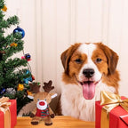 Blnboimrun Christmas Reindeer Plush Dog Toy with Squeaker, Holiday Chew Toys for Puppy Teething, Interactive Stuffed Animal with Crinkle Paper for Small Medium Dogs, Best Gift for Pets - Image 6