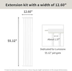 Lumizone Extra Tall Cat Gate Extension Kit 55.12" High 12.6" Wide White | Tall Pet Gate Dog Gate for Doorway Hallway Stairs Pressure Mounted Extra Wide 1.37" Gap No Drilling