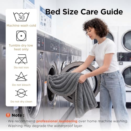 Bedsure ComfyFleece® Waterproof Blanket for Bed, Twin（60"x80"） Warm Grey - Image 6