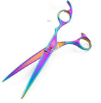 Moontay Professional 7" Dog Grooming Scissors Set 4PCS, Multicolour | Straight, Upward Curved, Downward Curved, Thinning/Blending Shears for Dog, Cat and Pets, JP Stainless Steel