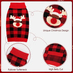 Dog Christmas Sweater Cute Dog Christmas Outfit with 3D Reindeer Pattern Soft Warm Turtleneck Knitted Pet Clothes Cold Weather Puppy Clothes for Small Medium Large Dogs Cats - Image 5