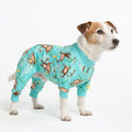 Spark Paws Dog Pajama, Dog Recovery Suit Male, Onesie, Ultra-Soft and 4-Way Stretch, for Small Medium and Large Breeds - Monkey Business - L