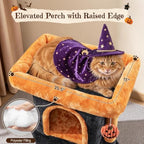 Yaheetech Halloween Cat Tree, Black/Pumpkin Orange Small Cat Tower - Image 4
