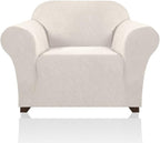 Stretch Chair Cover Chair Slipcovers with Arms 1-Piece Chair Sofa Slipcovers or Living Room Non Slip Armchair Cover Furniture Protector Dogs Pet Friendly(Armchair,Ivory)