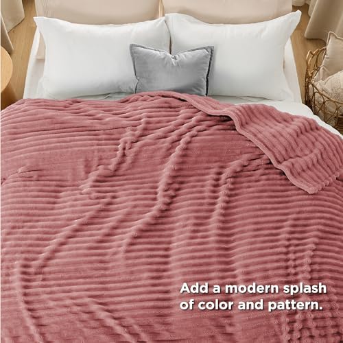Bedsure Soft King Size Blankets for Bed Dusty Pink 108"x90" - Image 6
