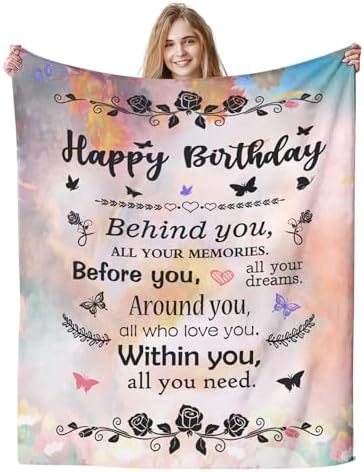 COMFAR Happy Birthday Gifts for Women, Unique Birthday Decorations, for Her 50" x 60" by COMFAR