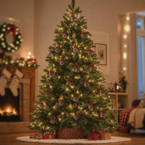 Cow Christmas Ornaments - Highland Cow Christmas Decorations Ball Ornaments Tree Decorations Hanging Balls 2.36 Inch for Xmas Tree Party Home Holiday，Xmas Gifts Set of 16Pcs - Image 4
