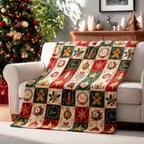 FuWeave Christmas Patchwork Gingerbread Man Throw Blanket, 50'' x 60'' - Image 5
