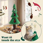 Allewie 63 Inches Cat Tree for Indoor Kitty/Tower with 3 Condos/ 5ft Christmas Tree Party Decoration/Activity Center Play House and Beds/Green - Image 3