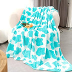 Blue Throw Blanket Twin Size Soft Fleece Blanket Lightweight Plush Fuzzy Cozy Cyan Teal Blue Twin Blanket for Couch Bed Sofa - Image 6