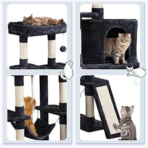Yaheetech 63in Sturdy Large Cat Tree for Indoor Heavy Cats, Tall Tower - Image 3