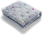 1 Pack 3 Blankets Super Soft Cute Dot Pattern Pet Blanket Flannel Throw for Dog Puppy Cat Blue/Purple/Grey Large - Image 6