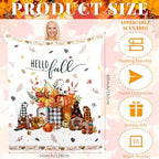 Breling Fall Pumpkin Gnome Flannel Throw Blanket 60"x50" Cozy Couch - Image 2