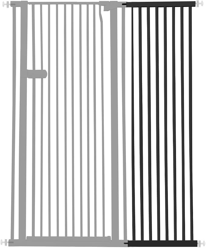 Lumizone Extra Tall Cat Gate Extension Kit 55.12" High 16.73" Wide Black | Tall Pet Gate Dog Gate for Doorway Hallway Stairs Pressure Mounted Extra Wide 1.37" Gap No Drilling