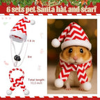 Weewooday 12 Pcs Mini Christmas Santa Hat Scarf Set, Small, Ripple Style - Image 2