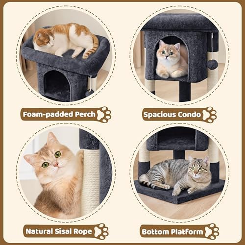 Yaheetech 23.5in Small Low-Profile Cat Tree Condo with Scratching Posts - Image 3