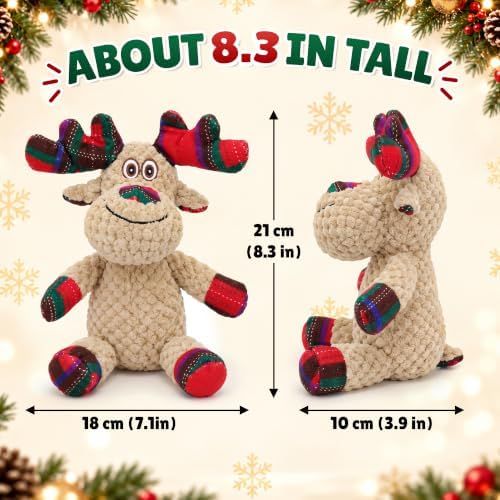 Christmas Dog Toys, Interactive Plush Reindeer Squeaky Toy for Dogs - Image 5