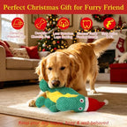 IOKHEIRA Christmas Dog Toys, Plush Squeaky Crocodile, Dog Christmas Toy - Image 4
