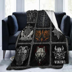 Viking Warrior Blanket for Boys Men Adults Kids Soft Cozy Fleece Vikings Norse Mythology Throw Blankets Gifts Warm Flannel Plush Stuff Lightweight Decorative for Couch Bed Sofa 80"X60" - Image 5
