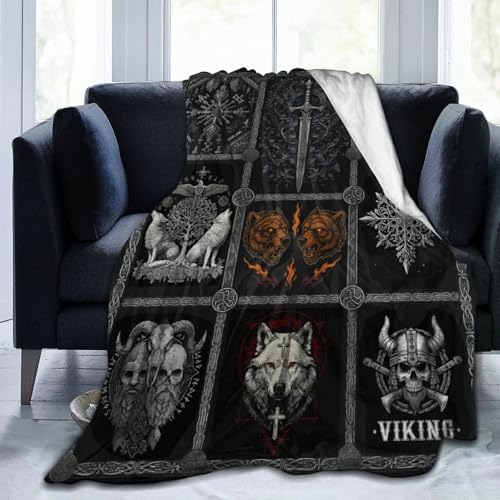 Viking Warrior Blanket for Boys Men Adults Kids Soft Cozy Fleece Vikings Norse Mythology Throw Blankets Gifts Warm Flannel Plush Stuff Lightweight Decorative for Couch Bed Sofa 50"X40" - Image 5