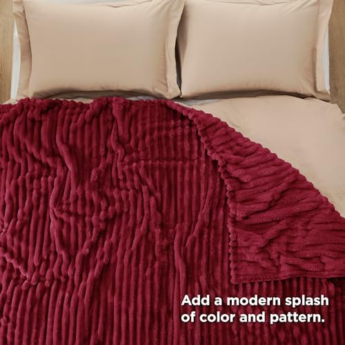Bedsure Soft Queen Size Blanket for Bed Deep Red 90"x90" - Image 5