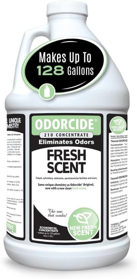 Odorcide Odor Eliminator Concentrate: Odor Eliminator for Strong Odor on Carpets, Hardwood & More - Smoke, Sweat & Pet Odor Eliminator for Home w/Non-Enzymatic Formula, 64 oz