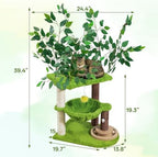 Woochpet 33.5-Inch Cat Tree with Leaves for Indoor Cats - Image 2