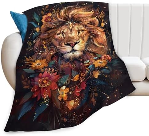 Lion Throw Blanket Lion Stuff Gifts for Kids Girls Boys Adults Women Man Soft Cozy Warm Plush Fluffy Fuzzy Fleece Blanket Decor 50''X60'' - Image 6