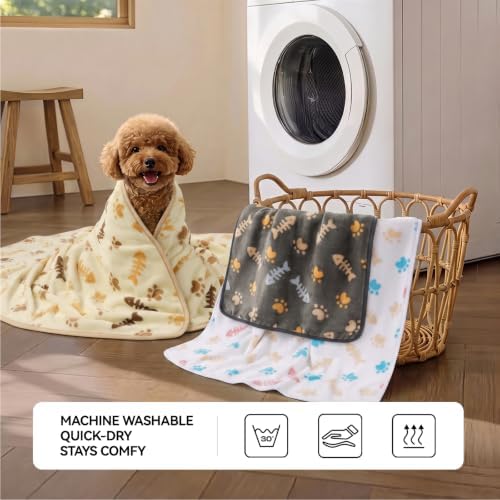 LINENLUX Dog Blankets 3-Pack, Super Soft Fluffy Fleece Pet Throw Warm - Image 4