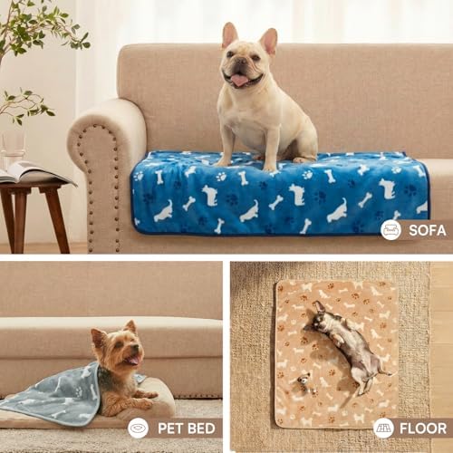 Luciphia Dog Blanket 3 Pack, Soft Cozy Fleece Throw for Puppy Cat,30"x20" - Image 6
