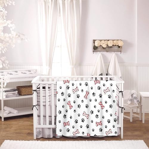 Dog Paw Blanket, Dog Paw Christmas Santa Claus Xmas Truck Blankets, Gift for Girls Dog Paw Lover, 40"x50" Soft Lightweight Plush Throw Blanket for Couch Bed Sofa Decoration - Image 3