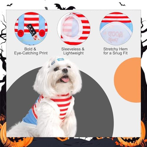 BINGPET Dog Halloween Shirt, Deadly Doll Funny Costume, Soft Cotton T-Shirt - Image 5