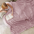 Bedsure Soft Full Size Fleece Blankets for Bed Pink 84"x90" - Image 4