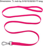 Waterproof Dog Training Leash 50FT 30FT 15FT 10FT 5FT Heavy Duty Recall Long Lead for Large Medium Small Dogs (10FT, Pink)