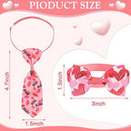 Chunful 150 Pcs Valentine's Dog Bow Ties Collars Bulk Adjustable Cat Dog Collars Bowtie Neckties Basic Puppy Costume for Small Medium Pet Grooming Accessories(Heart) - Image 2