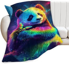 Panda Blanket Colorful Panda Butterfly Animal Lover Throw Blankets Gifts for Girls Boys Kids Soft Cozy Fleece Plush for Couch Sofa Bed 80"x60" by Unknown