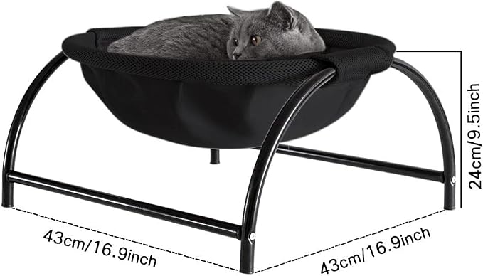 JUNSPOW Cat Bed Dedicated Replacement Net Cover Soft Durable Breathability (Black)