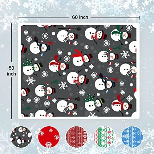 Touchat Sherpa Christmas Throw Blanket, Fuzzy Fluffy Soft Cozy Blanket, Fleece Flannel Plush Microfiber Blanket for Couch Bed Sofa (50" X 60", Snowman) - Image 7