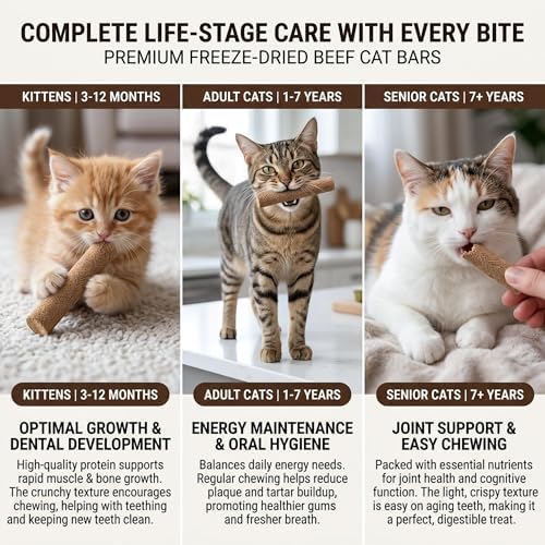 15pcs Freeze Dried Cat Chew Sticks Kitten Beef Treats for Teeth - Image 5
