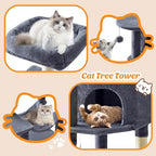 DUMOS 44 in Cat Tree Tower with Natural Sisal Scratching Posts - Image 6