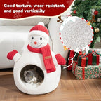 CATISM Christmas Cat Bed Snowman Cat Bed for Indoor Cats Removable Non-Slip - Image 5
