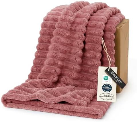 Bedsure Soft Twin XL Blanket for Bed Dorm Dusty Pink 66"x90" by BEDSURE