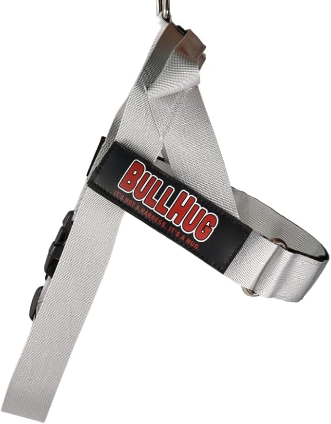 BULLHUG Adjustable Dog Harness– No Pull, No Choke – for English Bulldogs, French Bulldogs, Pugs & Broad-Chested Breeds – Easy, Safe Walks (Silver, Small)