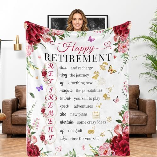 Retirement Blanket Gifts for Women, Farewell Gifts for Coworkers by AISDE